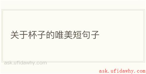 关于杯子的唯美短句子