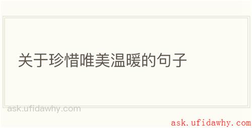 关于珍惜唯美温暖的句子