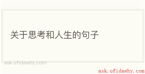 关于思考和人生的句子