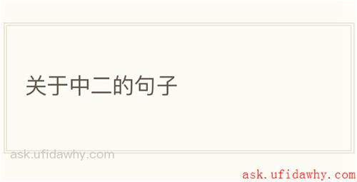 关于中二的句子
