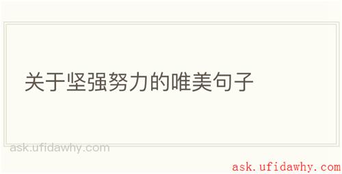 关于坚强努力的唯美句子