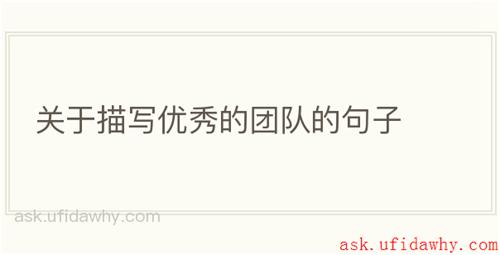 关于描写优秀的团队的句子