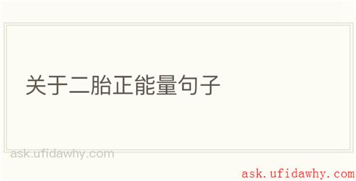 关于二胎正能量句子