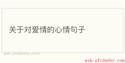 关于对爱情的心情句子