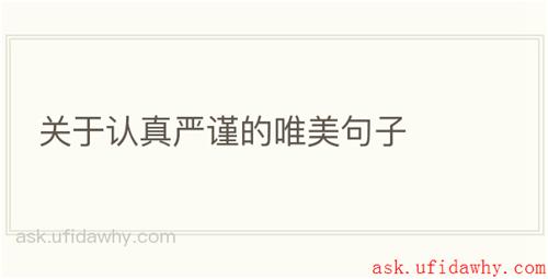 关于认真严谨的唯美句子