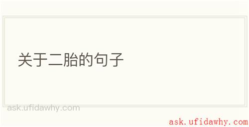 关于二胎的句子