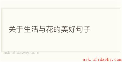 关于生活与花的美好句子