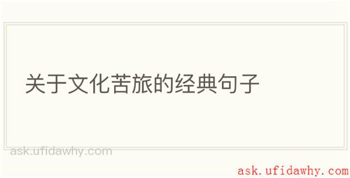 关于文化苦旅的经典句子