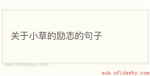关于小草的励志的句子