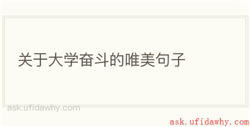 关于大学奋斗的唯美句子