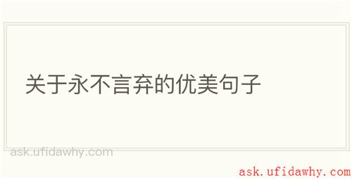 关于永不言弃的优美句子