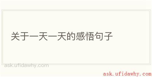 关于一天一天的感悟句子