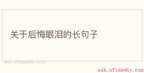 关于后悔眼泪的长句子