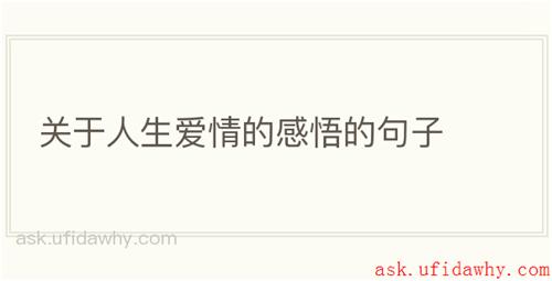 关于人生爱情的感悟的句子