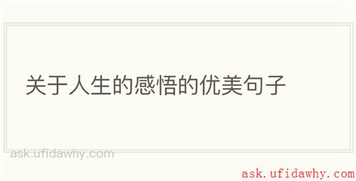 关于人生的感悟的优美句子