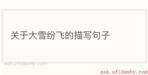 关于大雪纷飞的描写句子