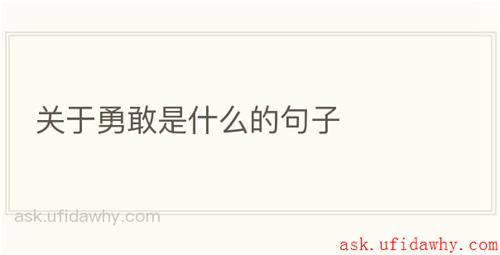 关于勇敢是什么的句子