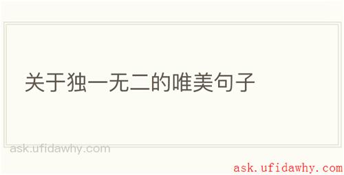 关于独一无二的唯美句子