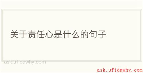 关于责任心是什么的句子