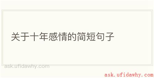 关于十年感情的简短句子