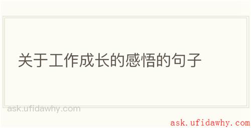 关于工作成长的感悟的句子