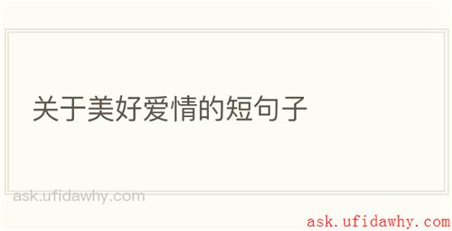 关于美好爱情的短句子
