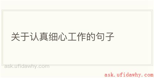 关于认真细心工作的句子