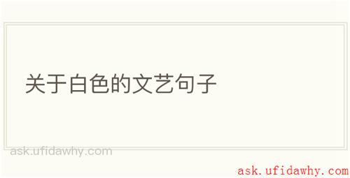 关于白色的文艺句子