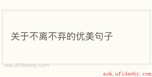 关于不离不弃的优美句子