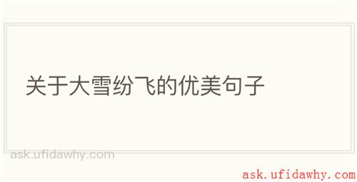 关于大雪纷飞的优美句子