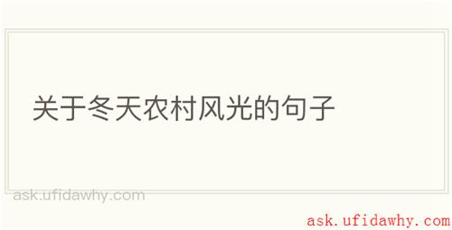 关于冬天农村风光的句子