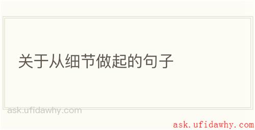 关于从细节做起的句子