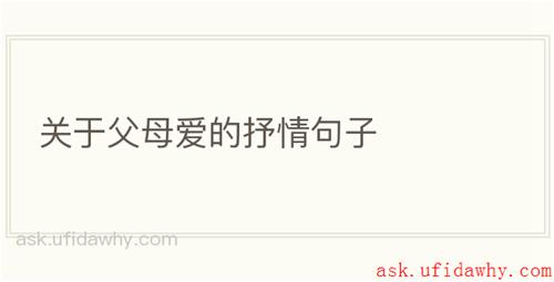关于父母爱的抒情句子