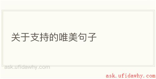 关于支持的唯美句子