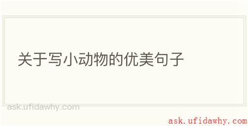 关于写小动物的优美句子