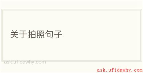 关于拍照句子