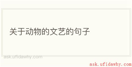 关于动物的文艺的句子