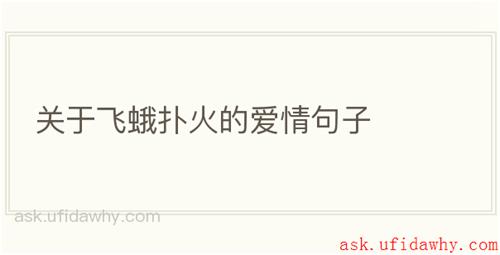 关于飞蛾扑火的爱情句子