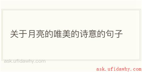 关于月亮的唯美的诗意的句子