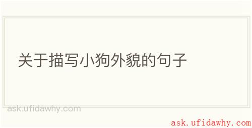 关于描写小狗外貌的句子