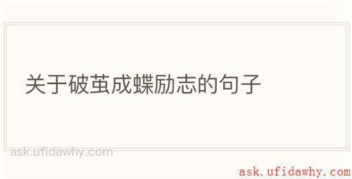 关于破茧成蝶励志的句子
