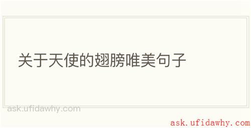 关于天使的翅膀唯美句子