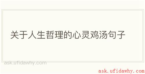 关于人生哲理的心灵鸡汤句子