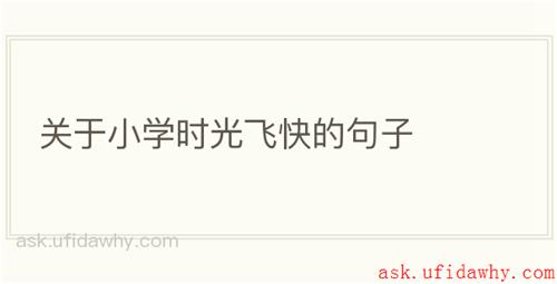 关于小学时光飞快的句子