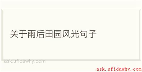 关于雨后田园风光句子