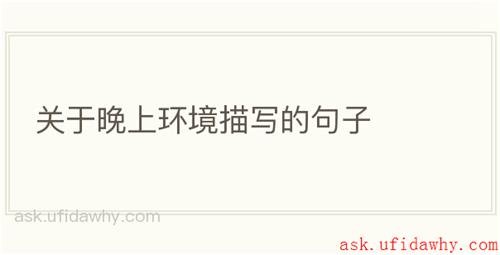 关于晚上环境描写的句子