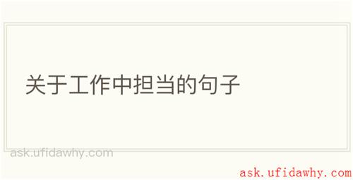 关于工作中担当的句子