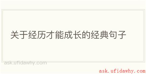 关于经历才能成长的经典句子