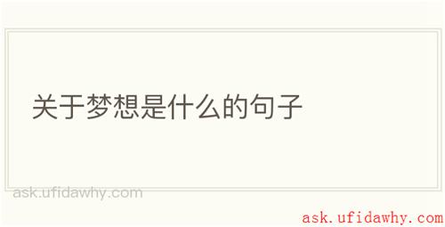关于梦想是什么的句子