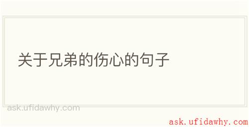 关于兄弟的伤心的句子